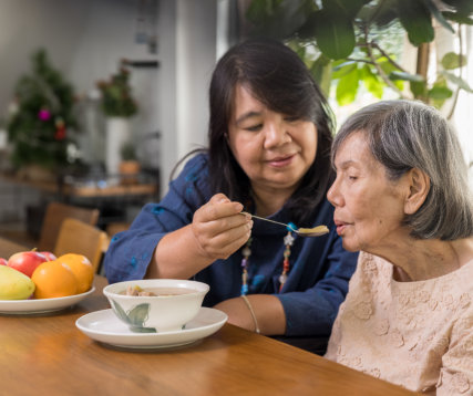 Elder woman eating