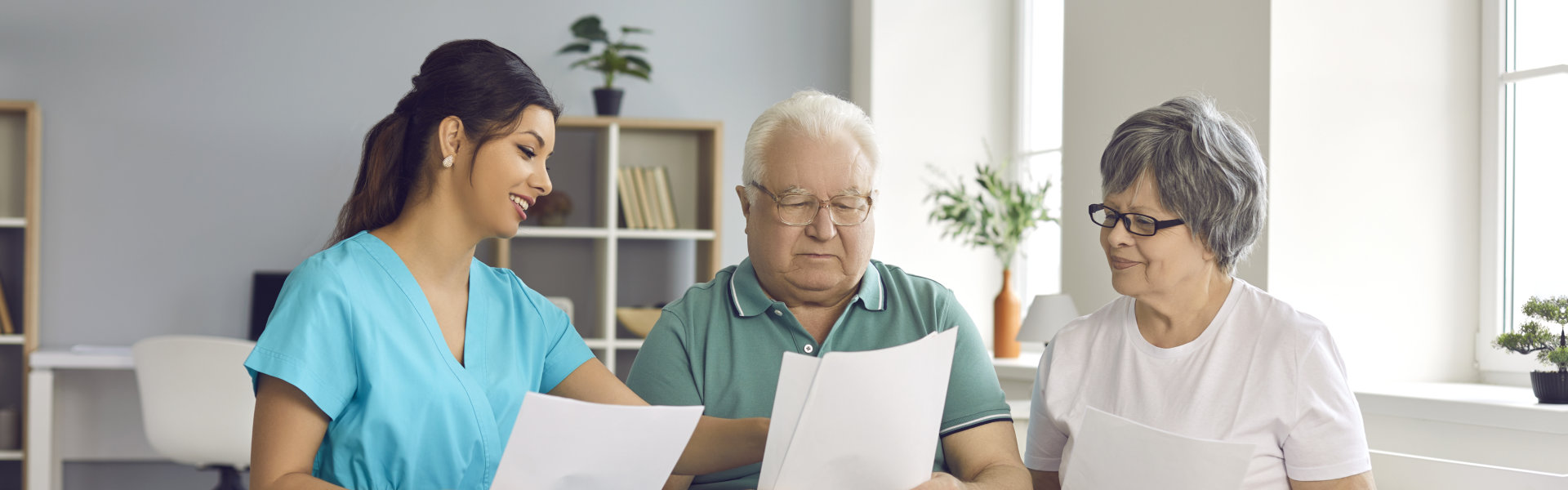 Elderly Couple Fill up an insurance paper