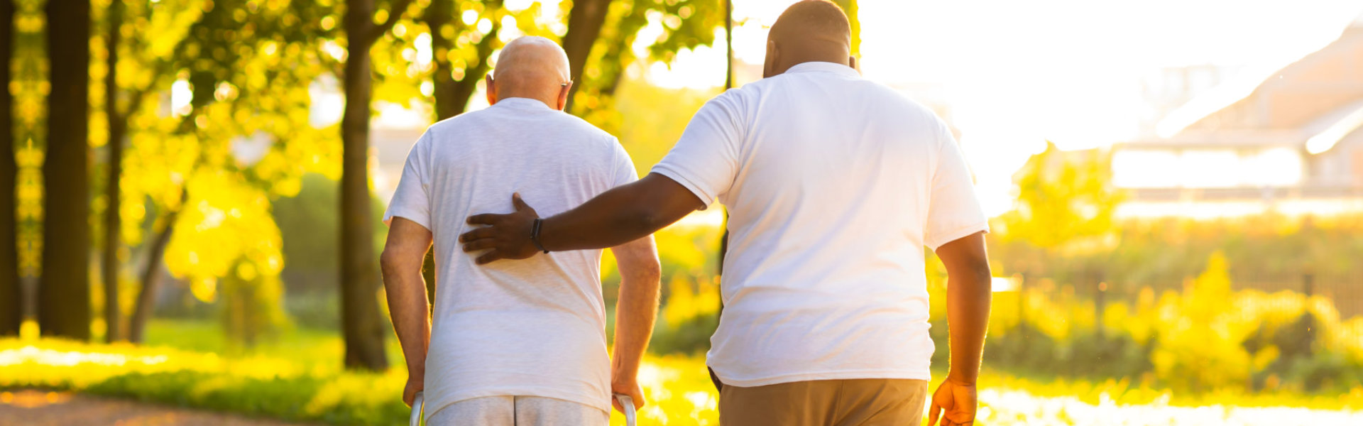 Man walking together with the elder man